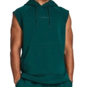 Under Armour Mens 2XL Heavyweight Terry Sleeveless Hoodie Teal Green Athleisure